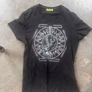 Versace Jeans Collection Black Tee with Silver Accents